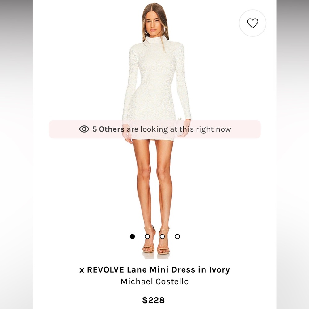 X REVOLVE Lane Mini Dress Michael Costello in Ivory size L long sleeve white